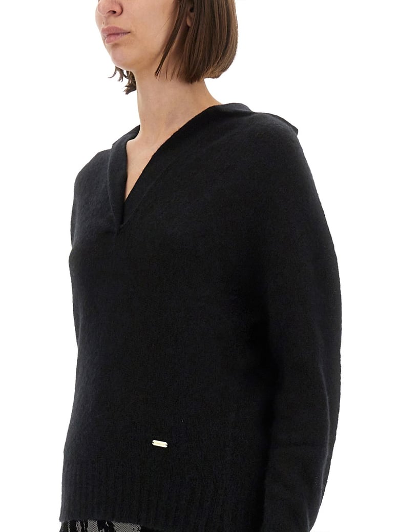 cashmere and silk long sleeve polo shirt by Selfnex