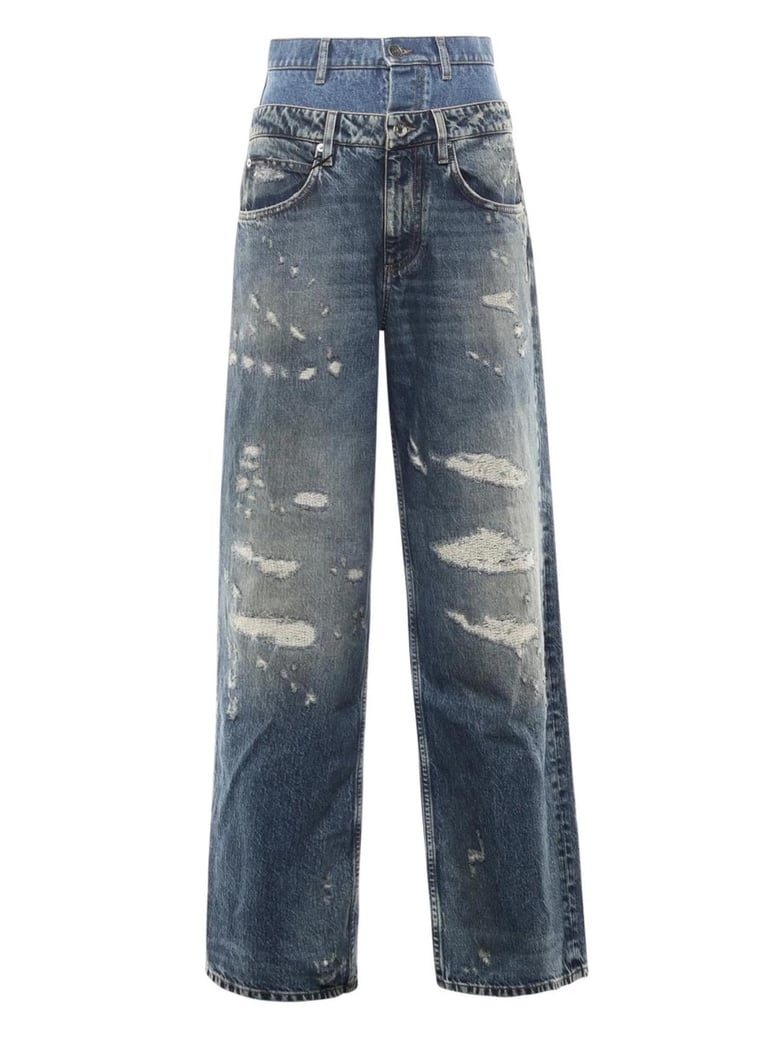 double layer denim jeans by Selfnex