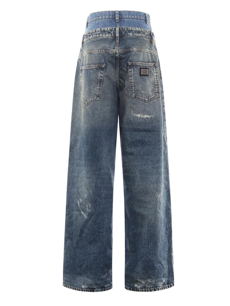 double layer denim jeans by Selfnex