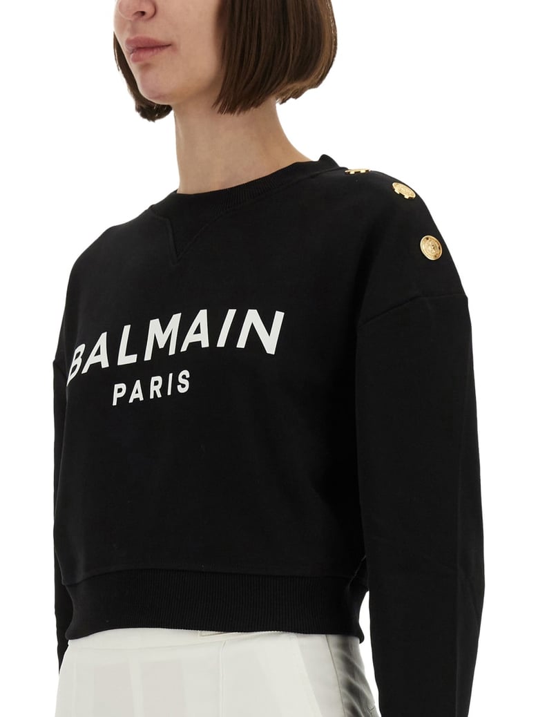 cropped logo print sweatshirt by Selfnex