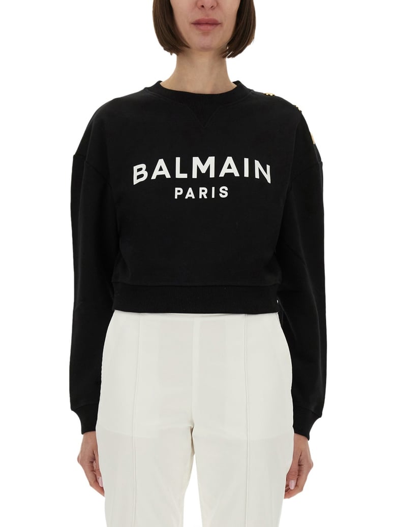 cropped logo print sweatshirt by Selfnex