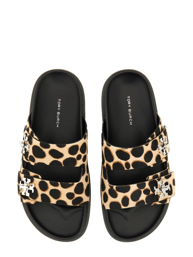 black leather sandals with t lock by Selfnex