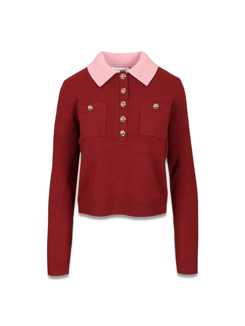 bordeaux polo cardigan by Selfnex