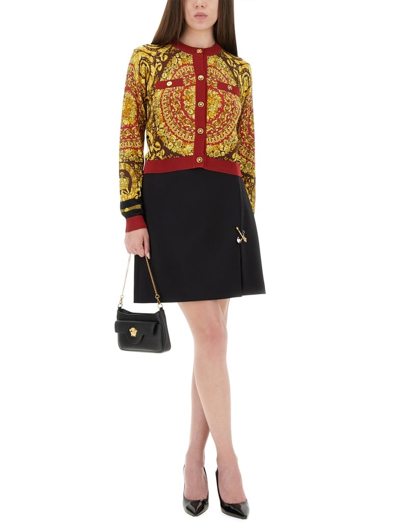 baroque silk knit cardigan by Selfnex