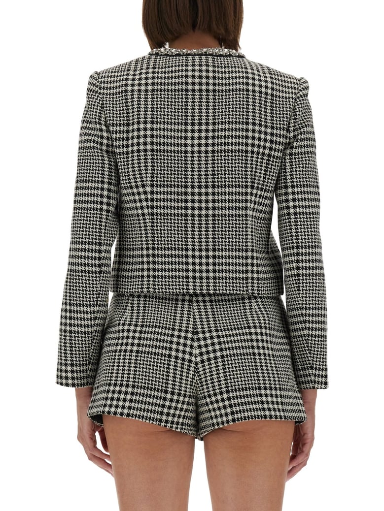 houndstooth jacket with crystals by Selfnex