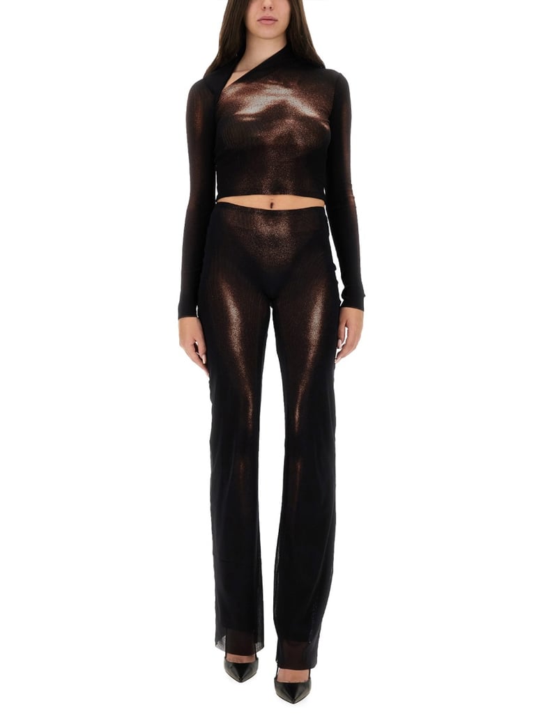 pants with 'body dust' print by Selfnex