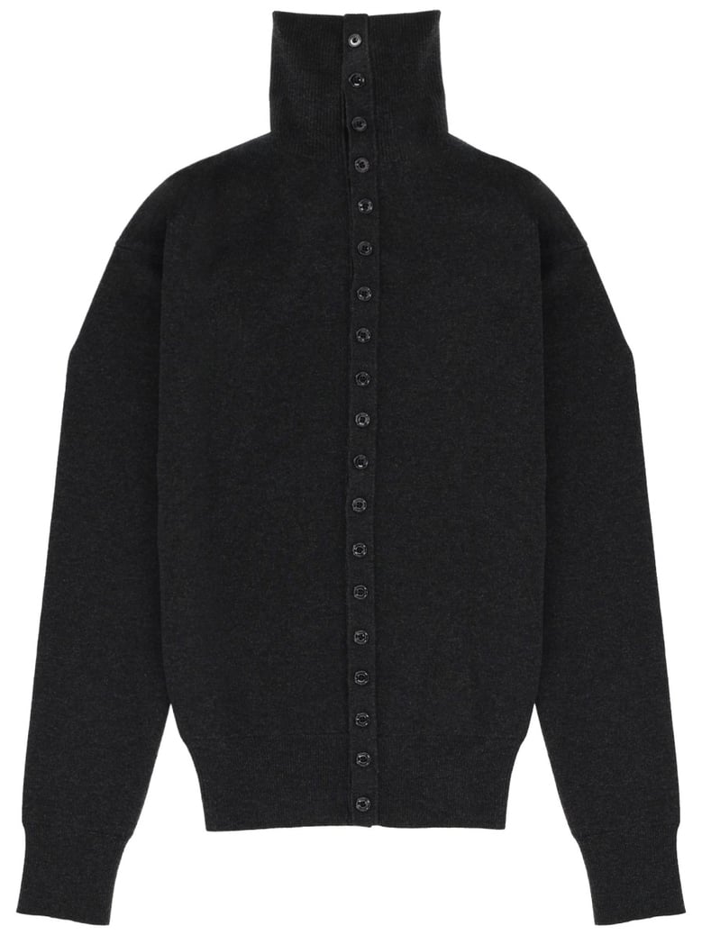 high collar cardigan by Selfnex