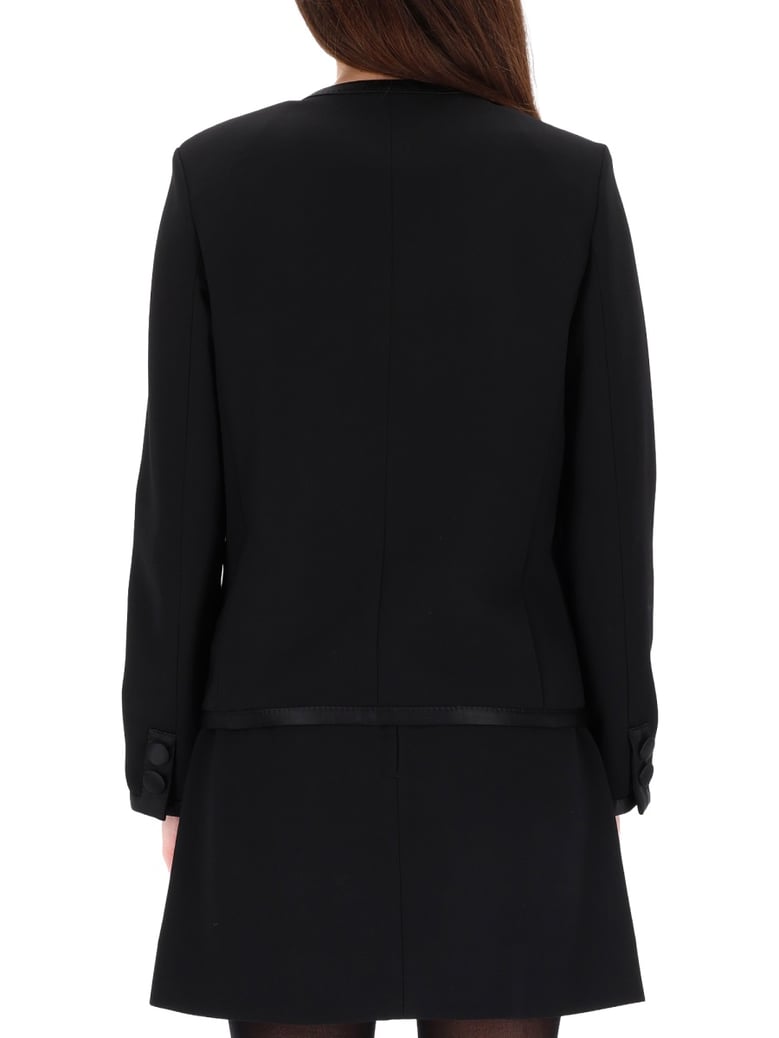 double crepe single-breasted jacket by Selfnex