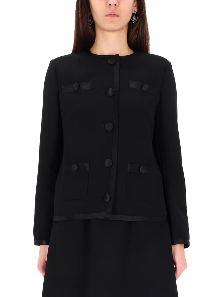double crepe single-breasted jacket by Selfnex