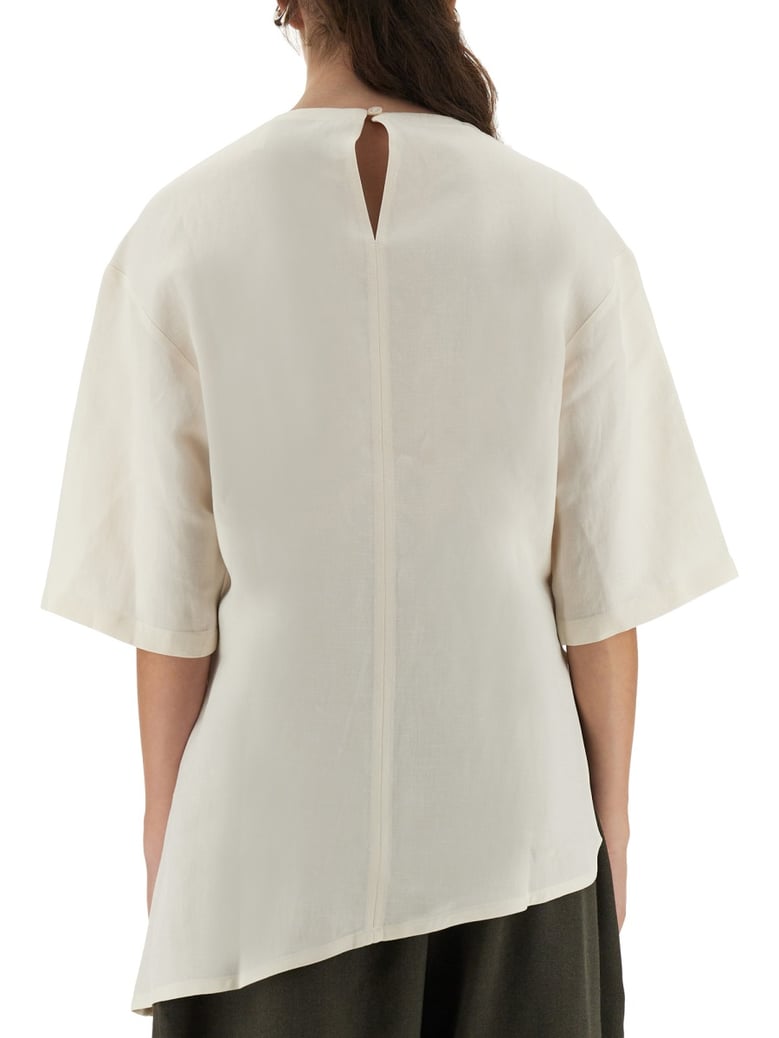 asymmetrical vichy t-shirt by Selfnex