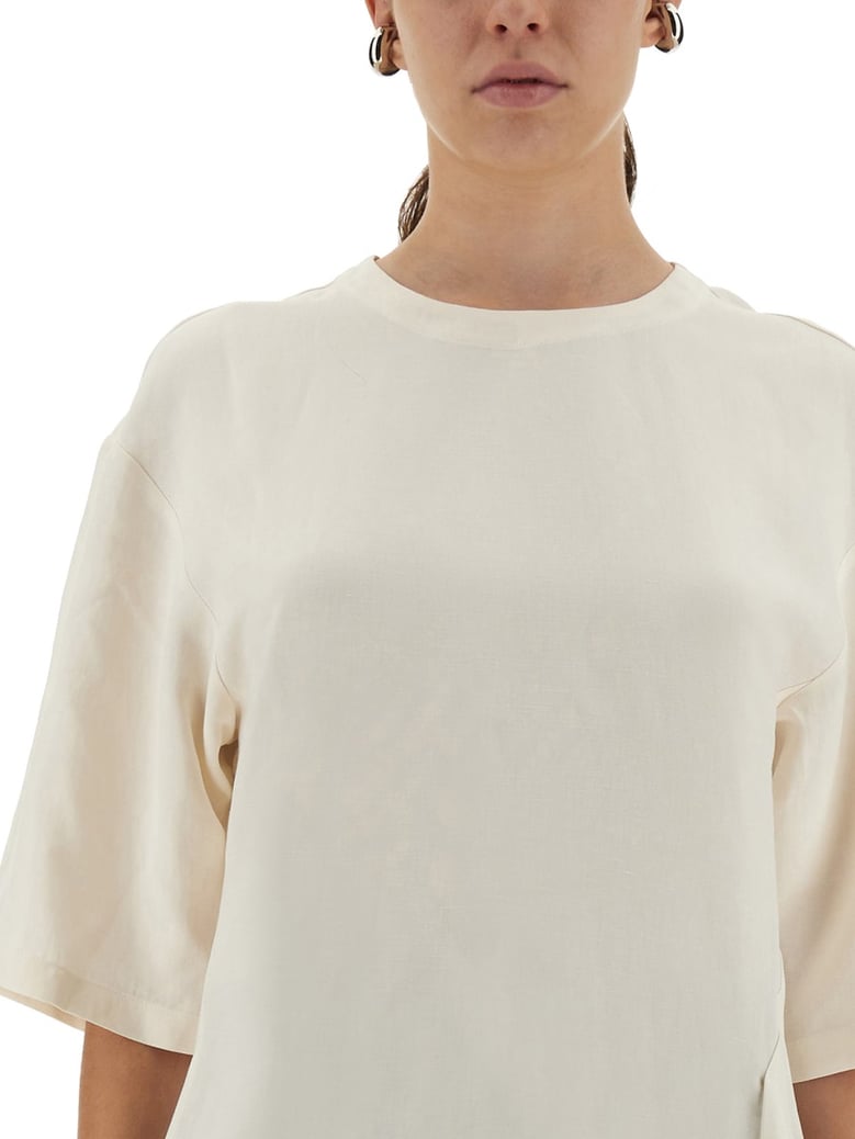 asymmetrical vichy t-shirt by Selfnex