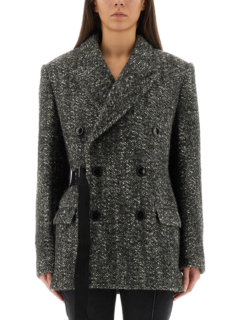 black virgin wool jacket by Selfnex