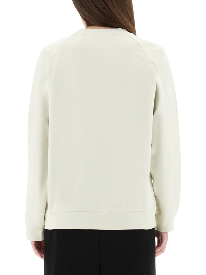 white cotton sweatshirt with tulip print by Selfnex