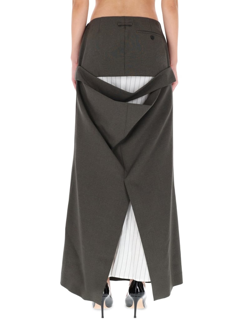 deconstructed skirt with martingale detail by Selfnex