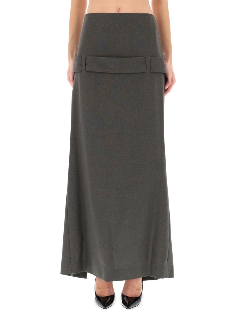 deconstructed skirt with martingale detail by Selfnex