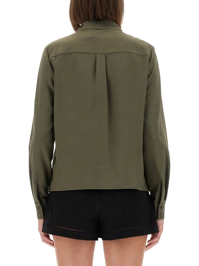 twill shirt with bow by Selfnex
