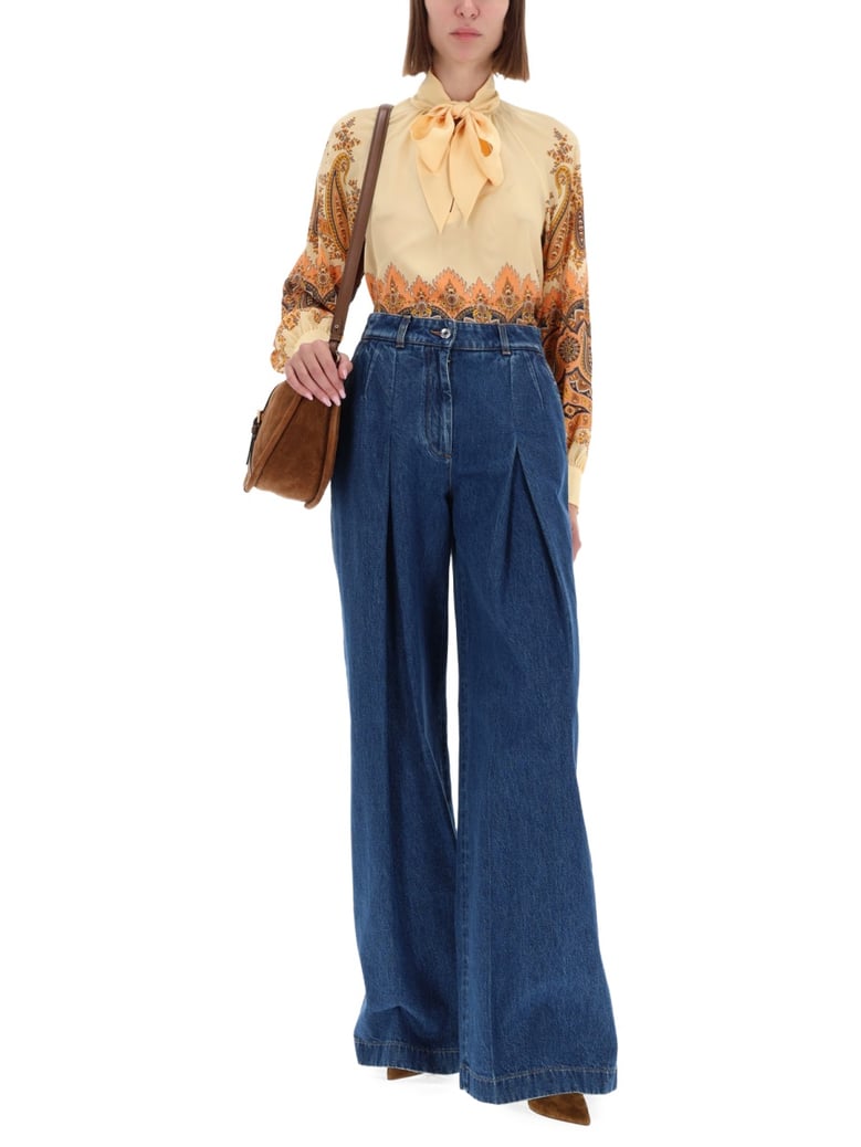 blue printed top by Selfnex