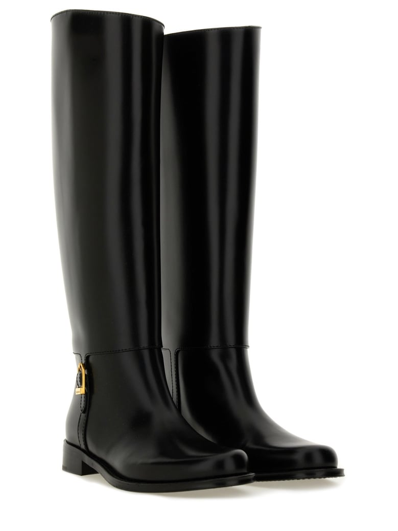 calfskin black boots by Selfnex