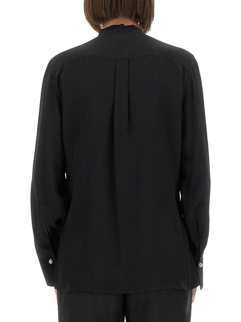 silk shirt in black by Selfnex