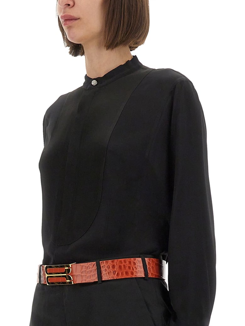 silk shirt in black by Selfnex
