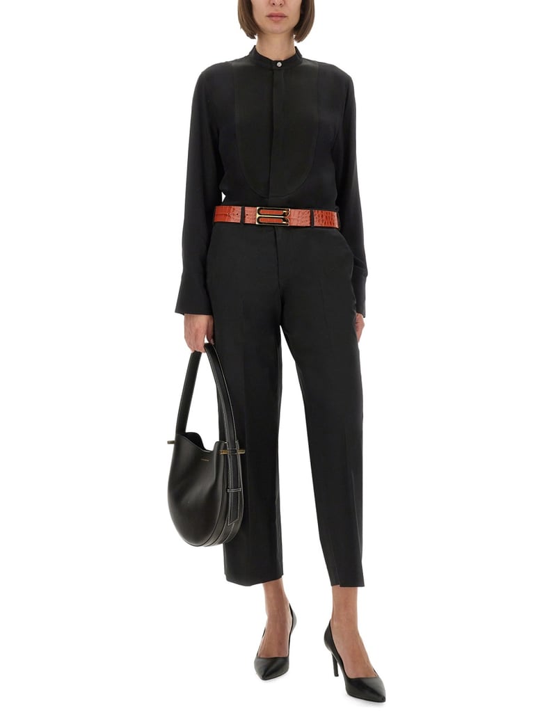 silk shirt in black by Selfnex