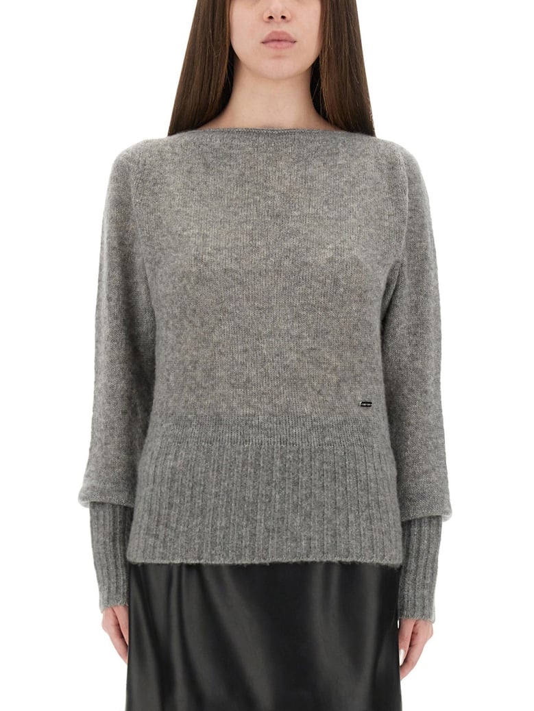 boat-neck sweater by Selfnex