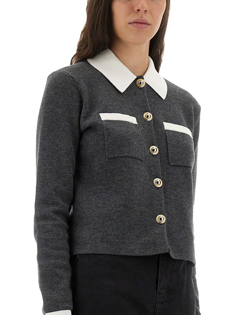 cardigan with contrasting collar by Selfnex