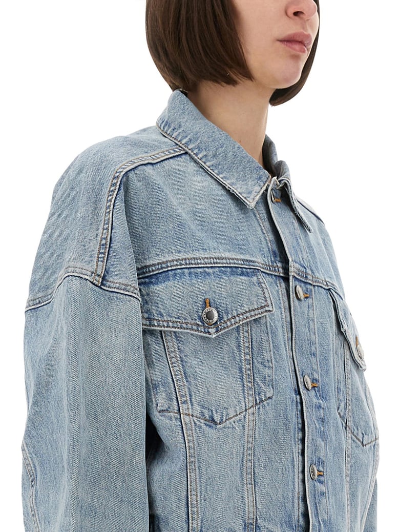 denim clip-on trucker jacket by Selfnex