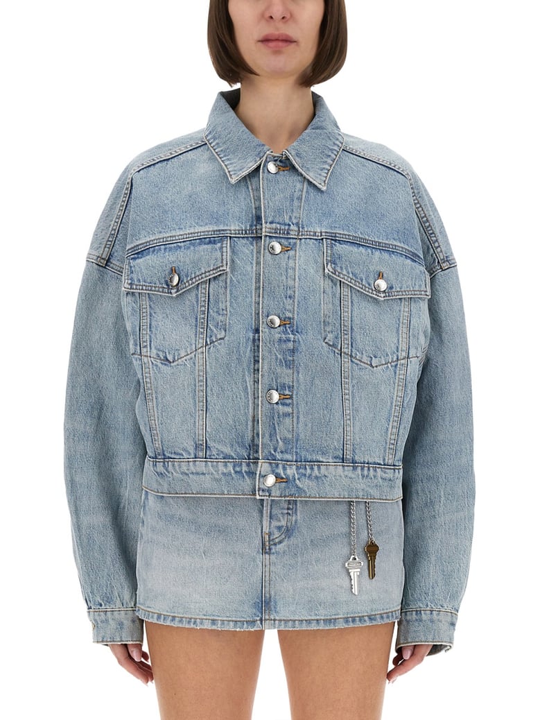 denim clip-on trucker jacket by Selfnex