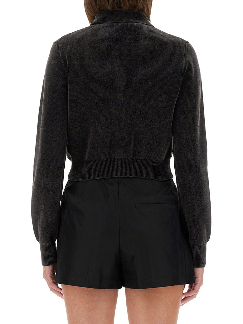 cropped cardigan with collar by Selfnex
