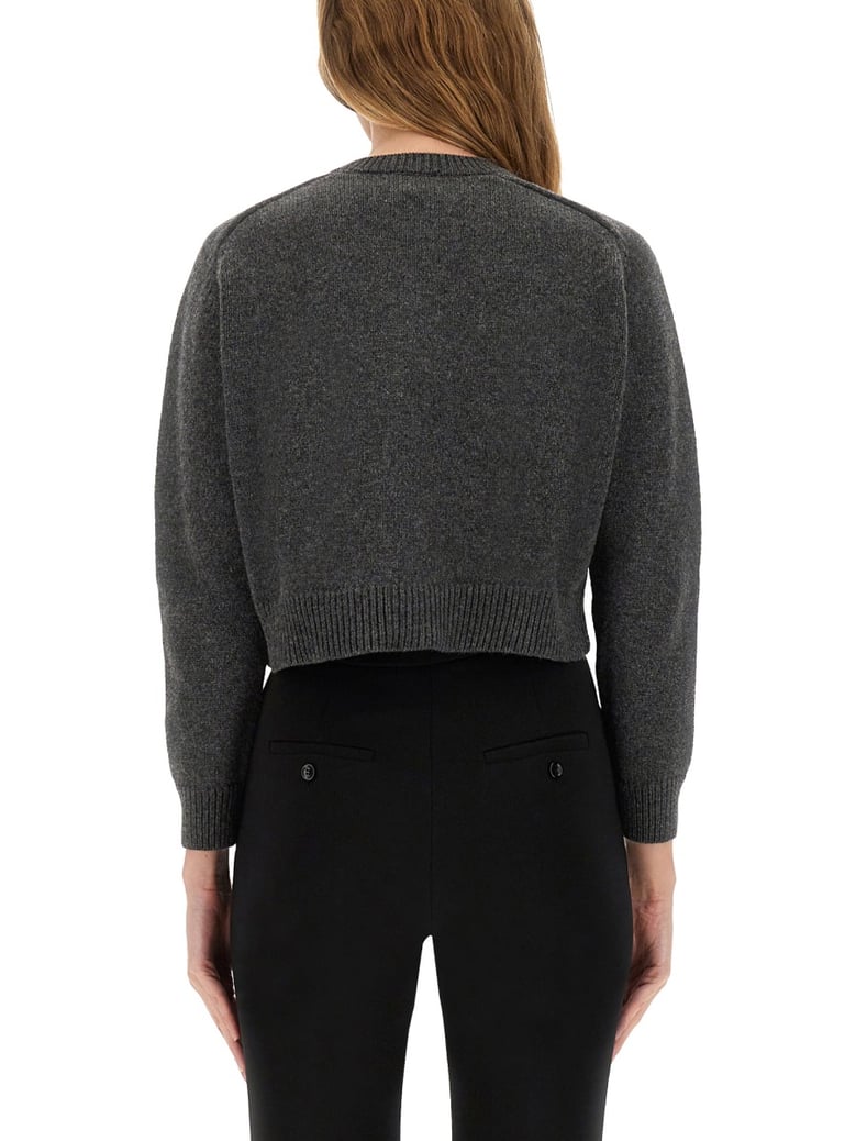 cropped cardigan with logo by Selfnex
