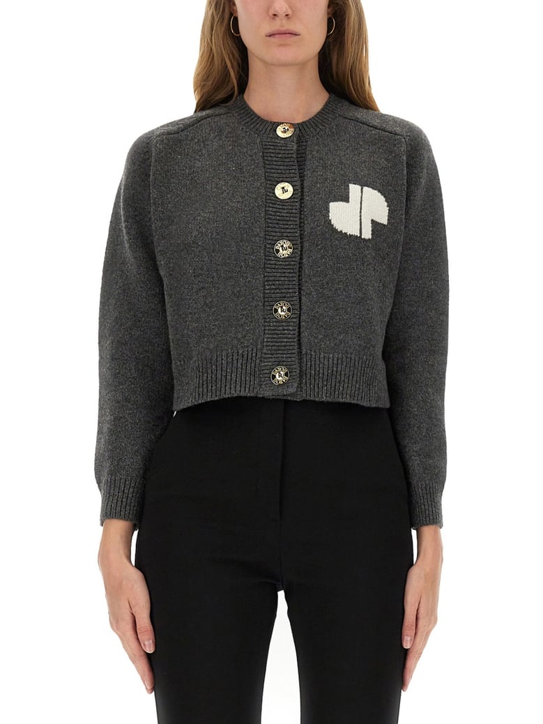 cropped cardigan with logo by Selfnex