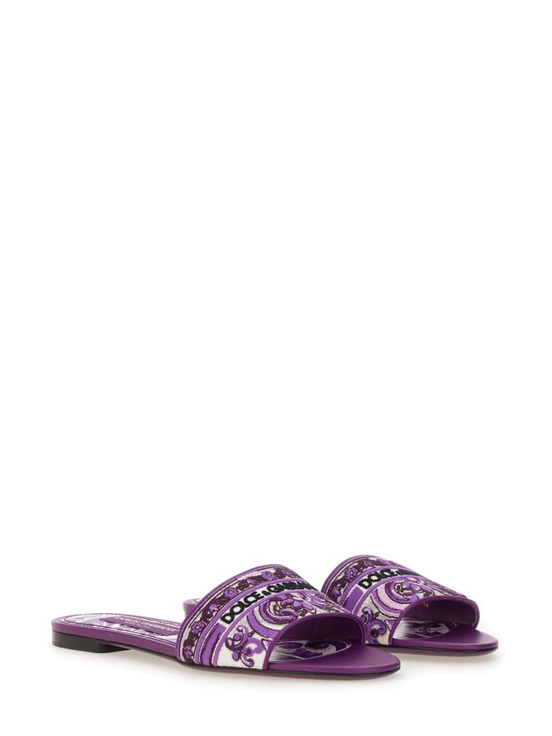 slide sandal with embroidery by Selfnex