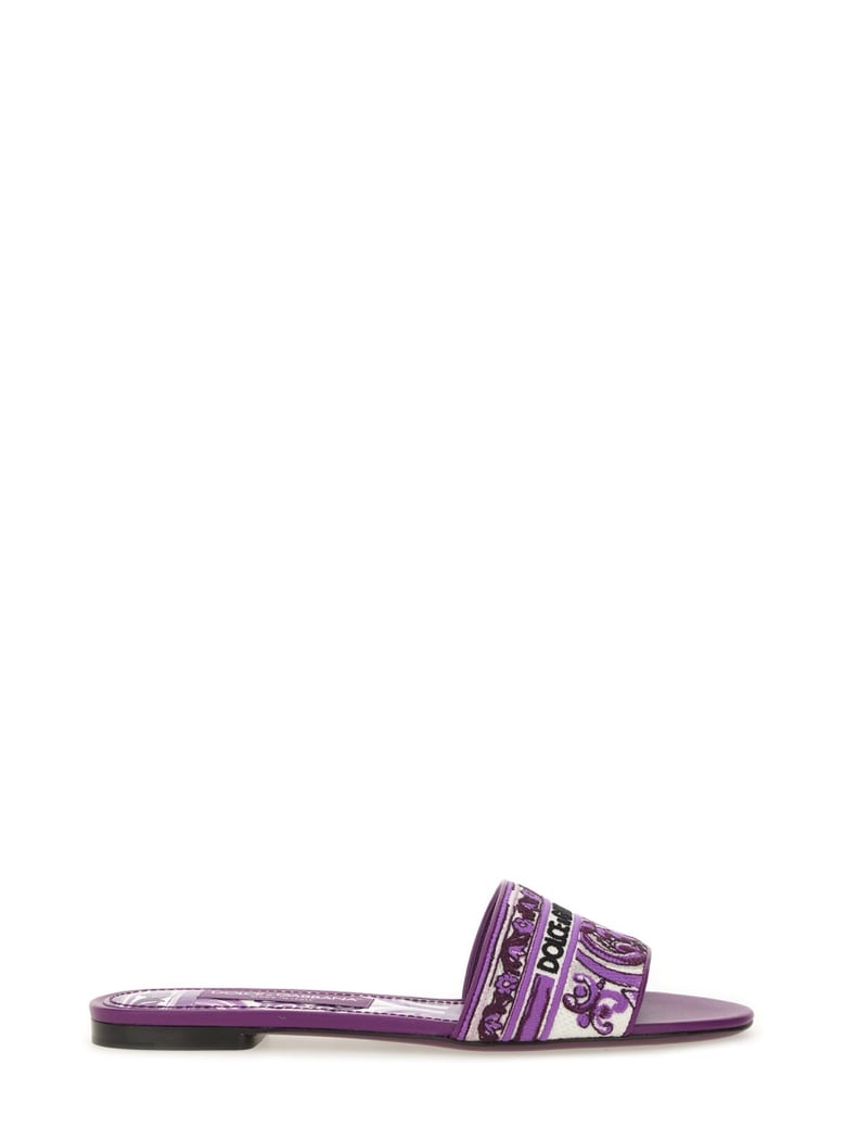 slide sandal with embroidery by Selfnex