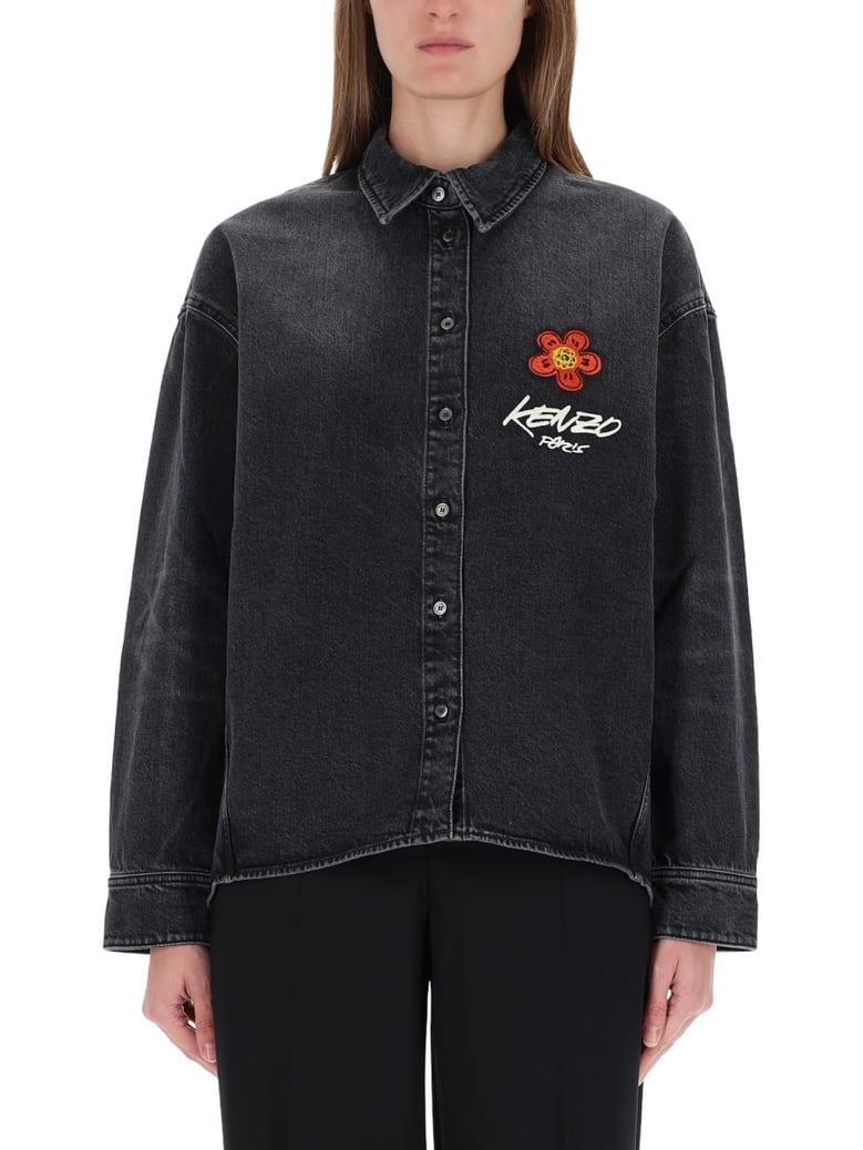 workwear shirt with kenzo x futura 2000 embroidery by Selfnex