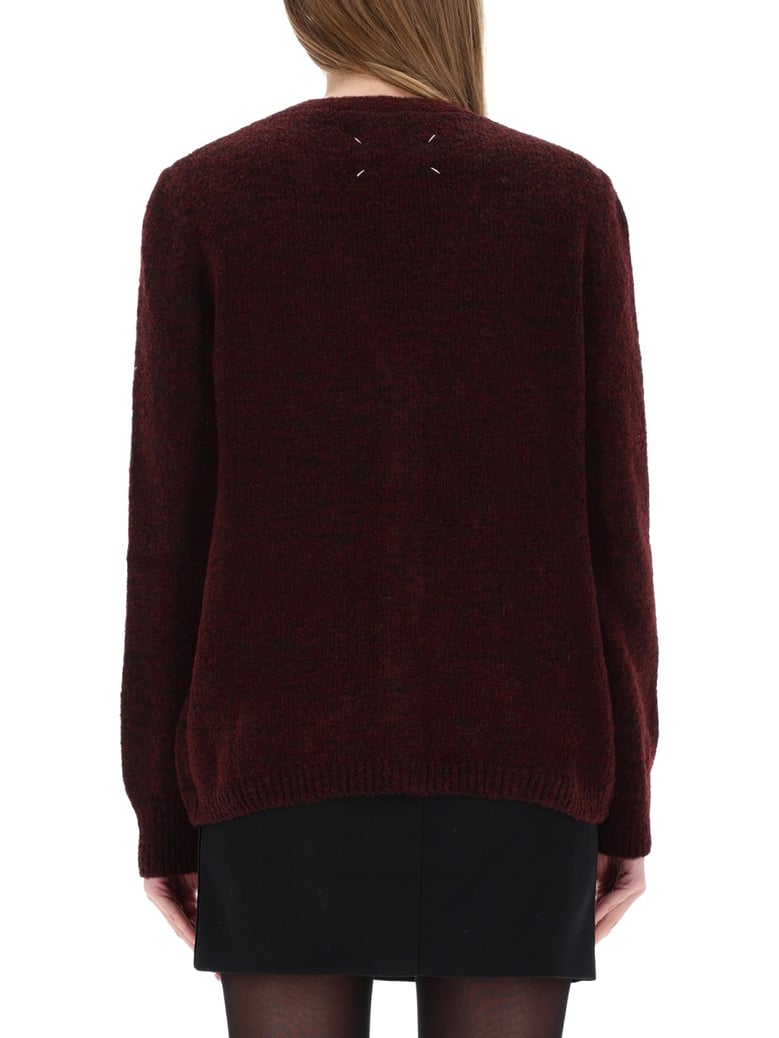 wool cardigan in bordeaux by Selfnex