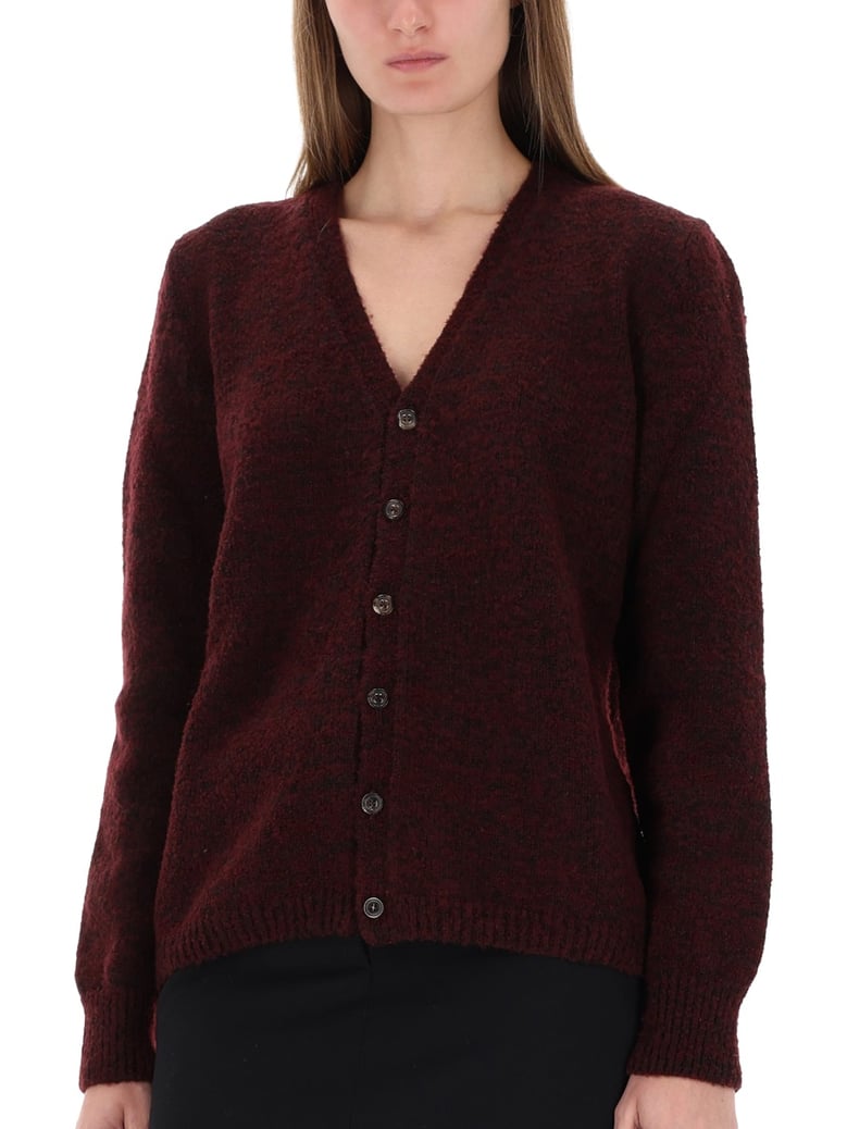wool cardigan in bordeaux by Selfnex