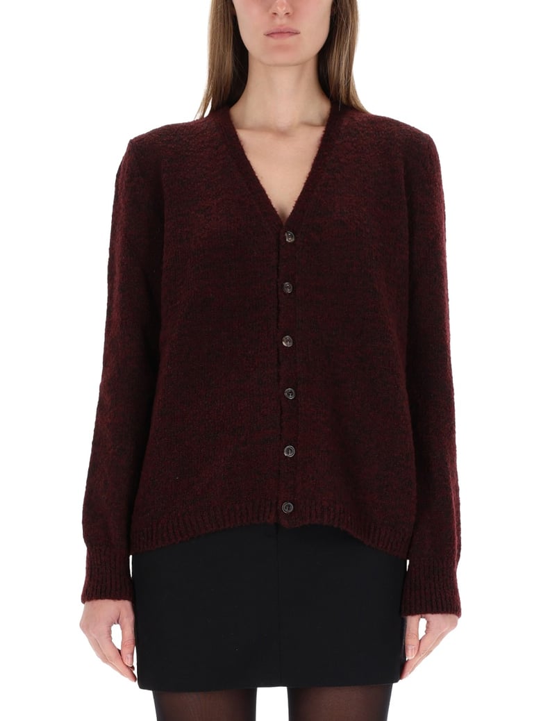wool cardigan in bordeaux by Selfnex