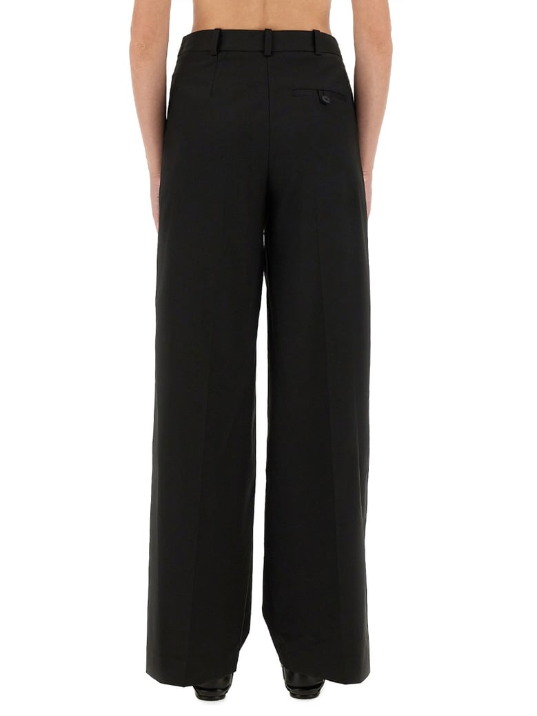 black straight wide fit pants by Selfnex
