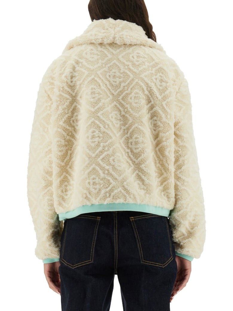monogrammed fleece jacket by Selfnex