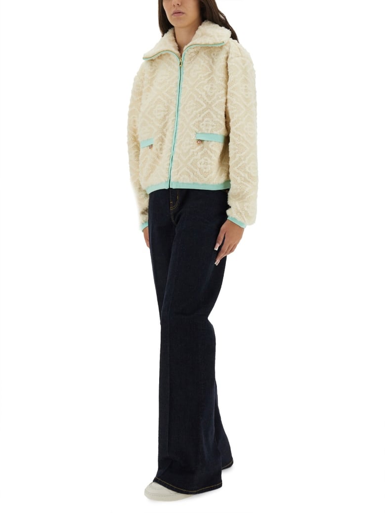 monogrammed fleece jacket by Selfnex
