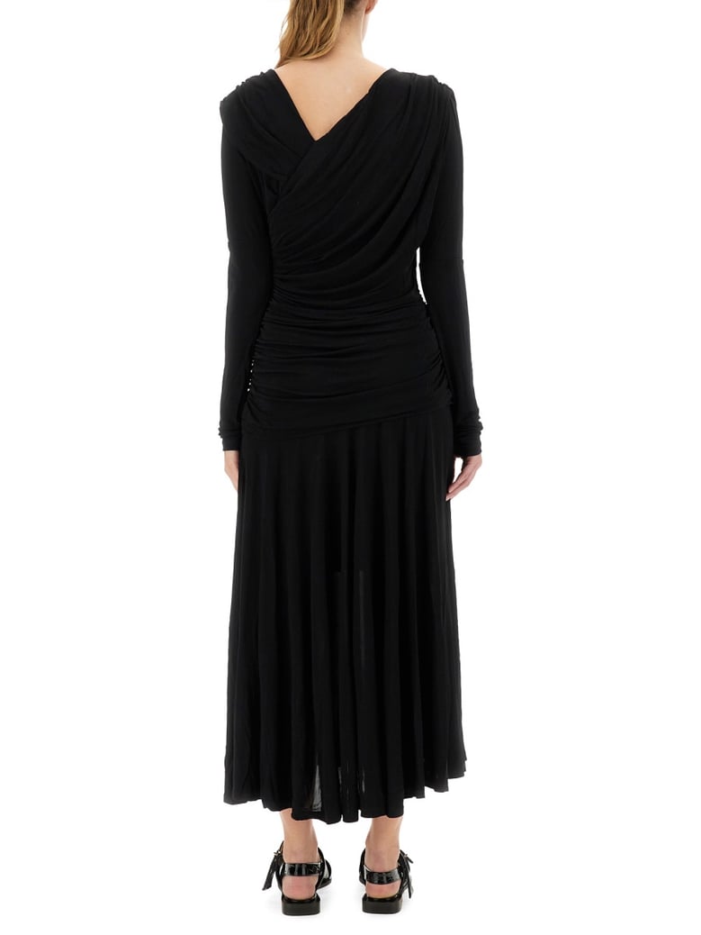 gathered midi dress by Selfnex