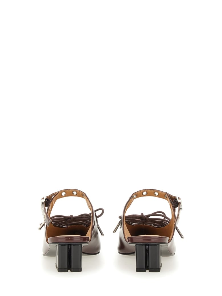 mule lace-up in bordeaux by Selfnex