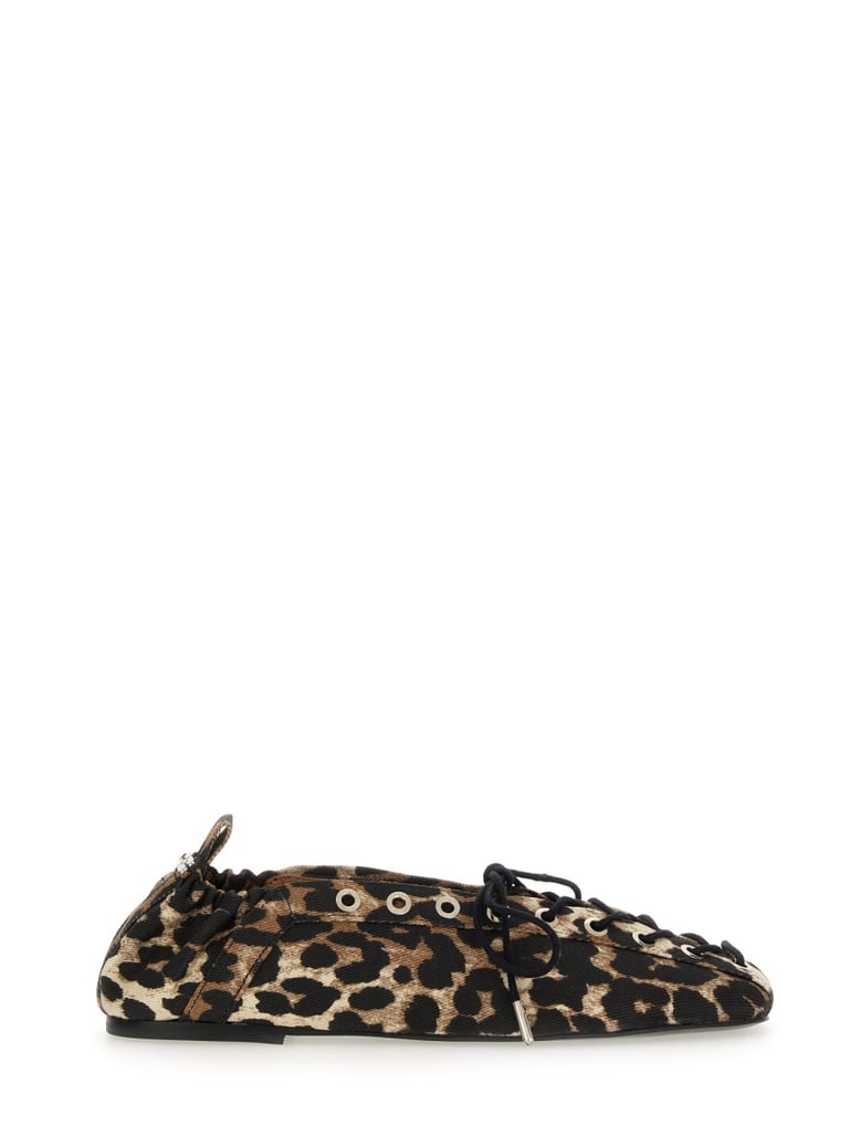 ballerina lace-up in animalier by Selfnex