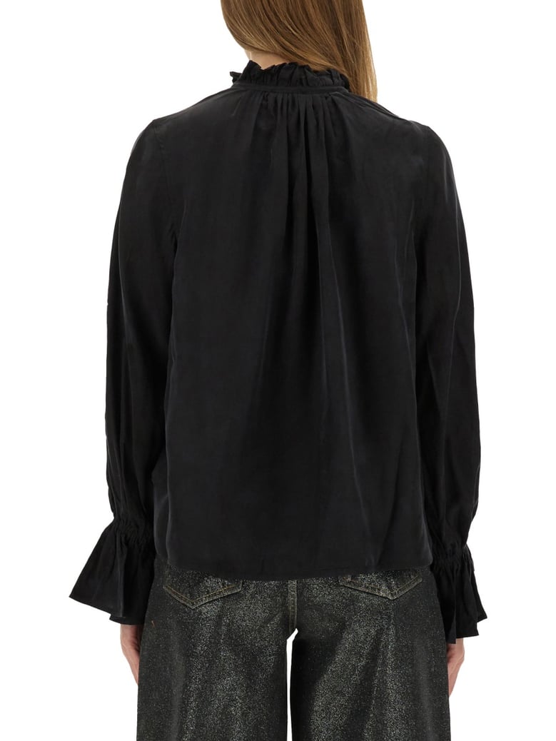 fluid cupro shirt in black by Selfnex