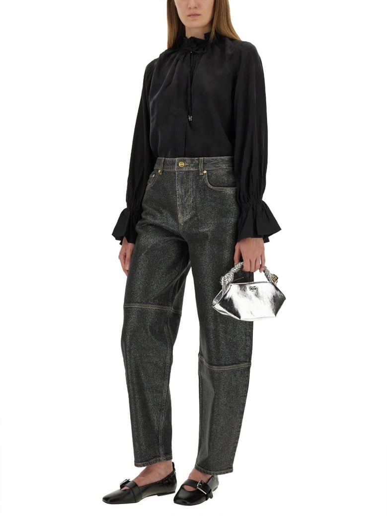 fluid cupro shirt in black by Selfnex