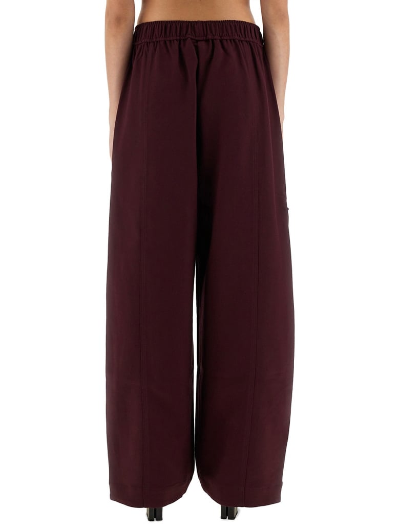 twill pants in bordeaux by Selfnex