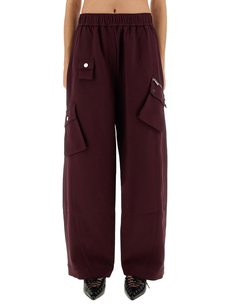 twill pants in bordeaux by Selfnex