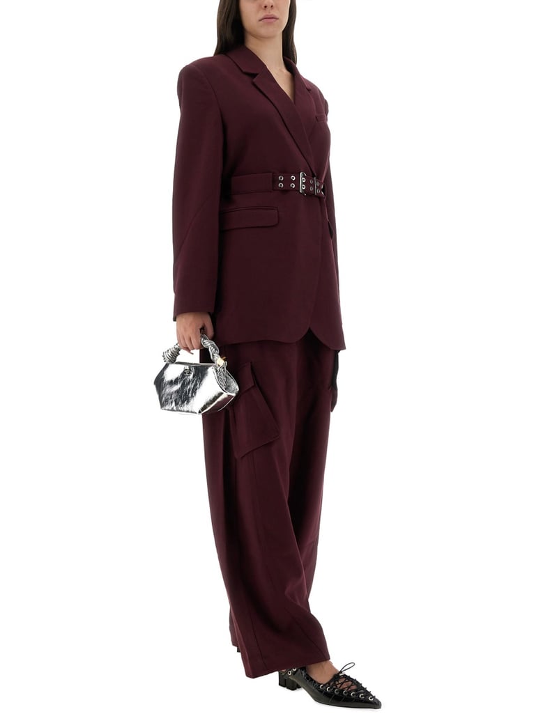 twill pants in bordeaux by Selfnex