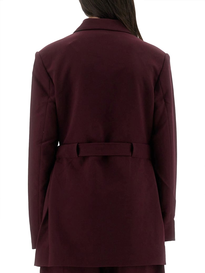 crepe blazer in bordeaux by Selfnex